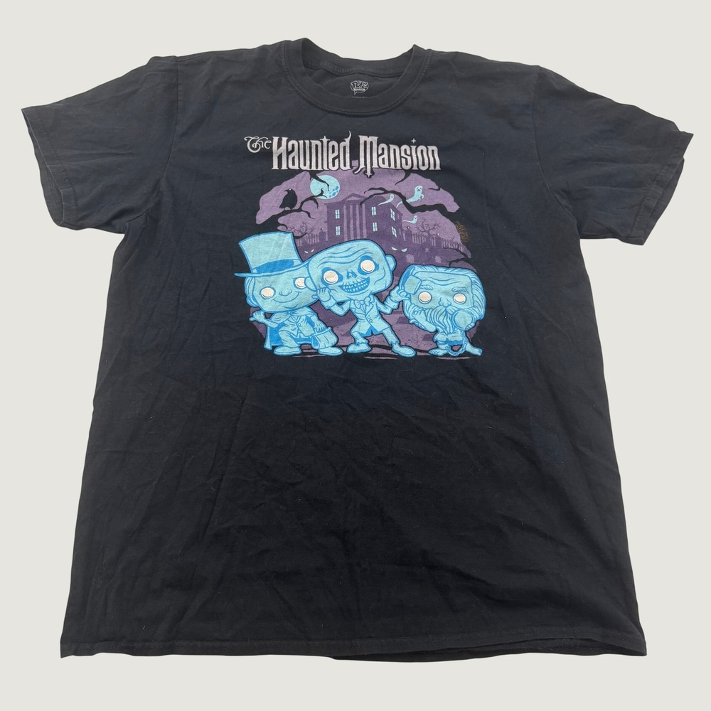 Disney Haunted Mansion Funko Pop T Shirt Mens Large Black Hitchhiking Ghosts